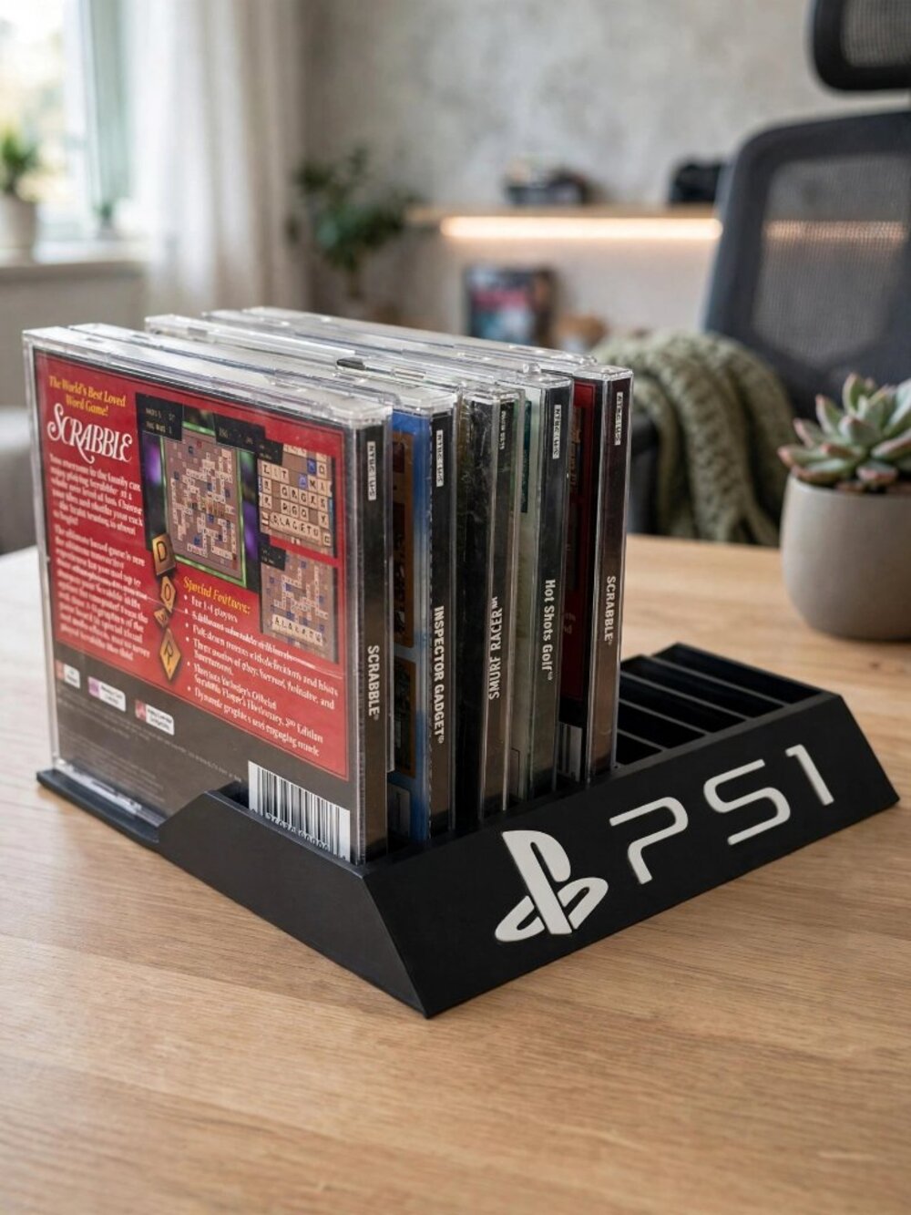 Sony PS1 Holder PlayStation 1 Videogame CD Organizer Space Saver Storage Display